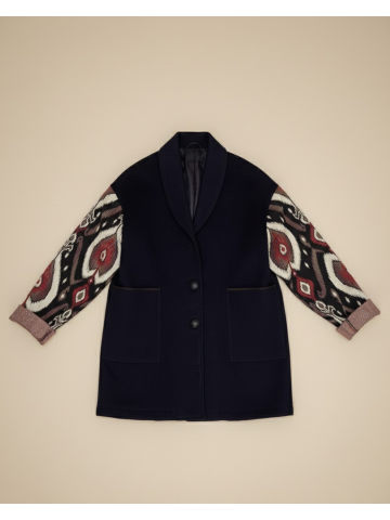 Manteau Ouzbékistan long en cachemire avec poches 