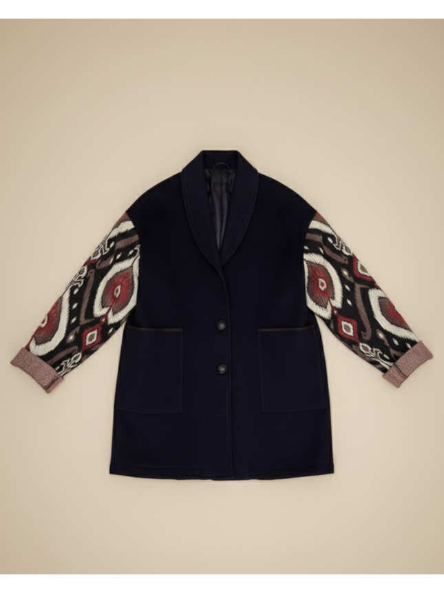 Manteau Ouzbékistan long en cachemire avec poches 