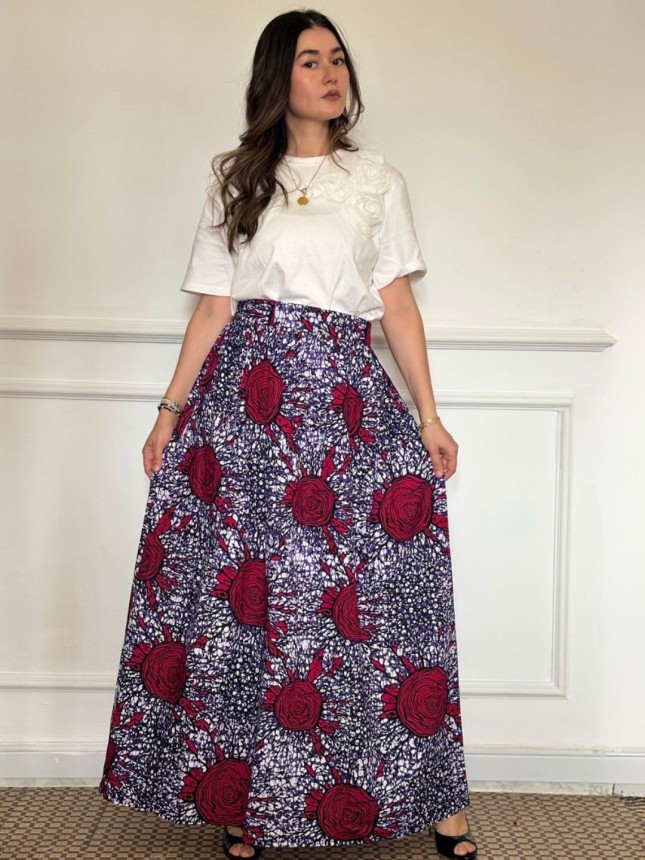 JUPE LONG IMPRIMÉ WAX 18