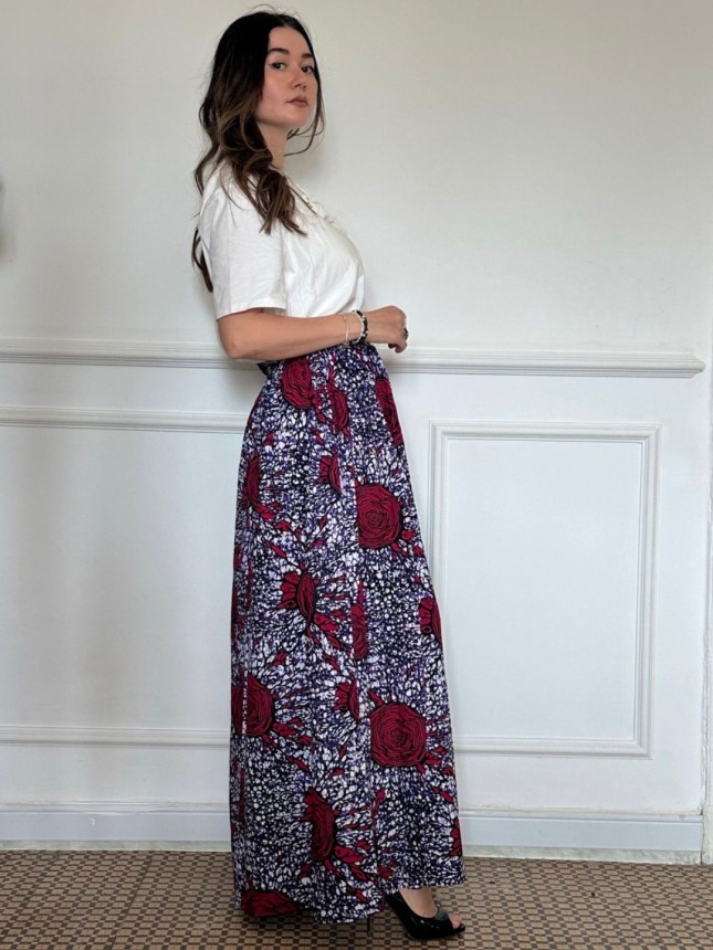 JUPE LONG IMPRIMÉ WAX 18