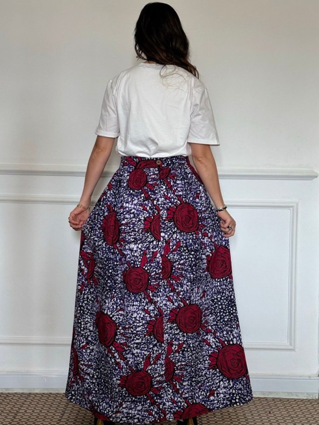 JUPE LONG IMPRIMÉ WAX 18
