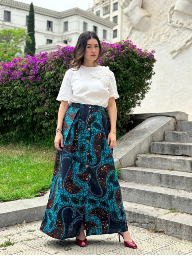 JUPE LONG IMPRIMÉ WAX 16