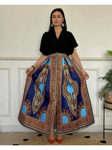 JUPE LONG IMPRIMÉ WAX 15