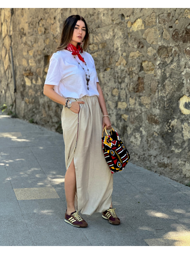 SEROUAL EL ZENKA BEIGE AVEC DÉTAIL EN WAX