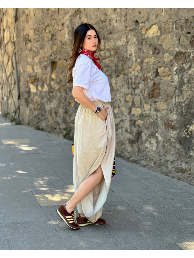SEROUAL EL ZENKA BEIGE AVEC DÉTAIL EN WAX
