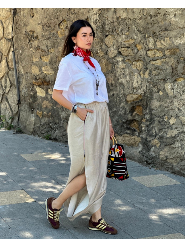 SEROUAL EL ZENKA BEIGE AVEC DÉTAIL EN WAX