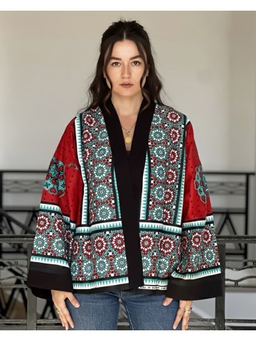 SURCHEMISE MAXI ZELLIGE RED