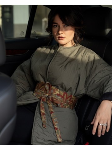 VESTE KIRA AVEC CEINTURE ETHNIQUE 