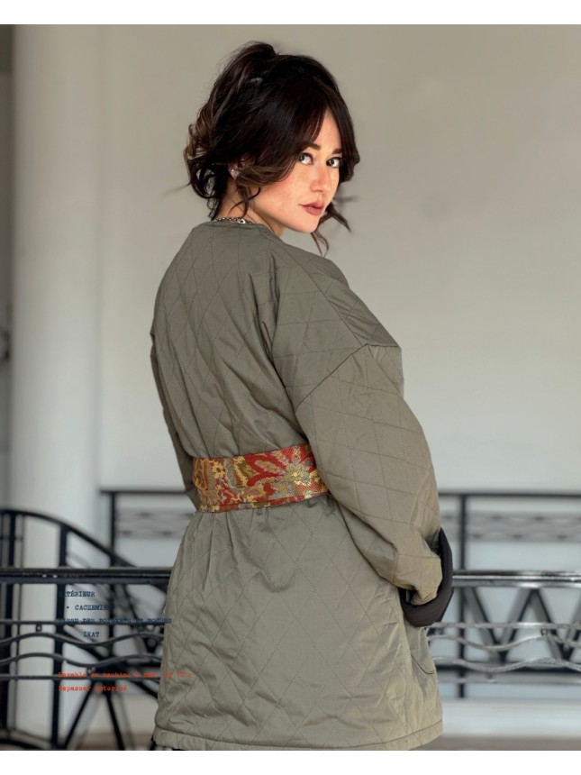 VESTE KIRA AVEC CEINTURE ETHNIQUE 