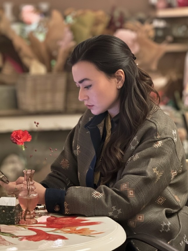 VESTE ETHNIQUE AVEC DÉTAILS EN JEAN OVERSIZE