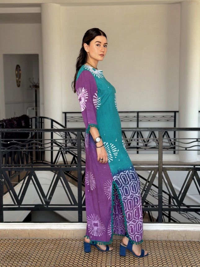 ROBE SOLEA VERT MAUVE 
