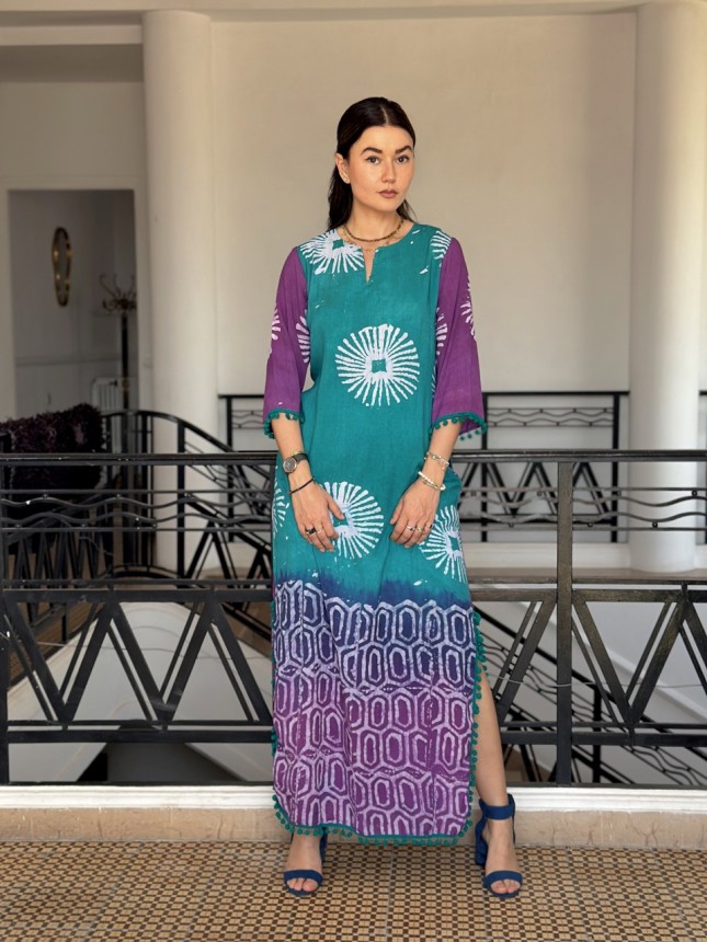 ROBE SOLEA VERT MAUVE 