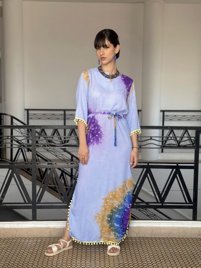 ROBE SOLEA BLEU SHIBORI