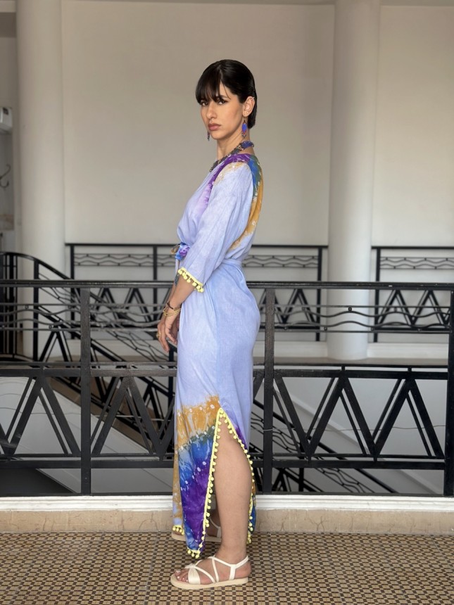 ROBE SOLEA BLEU SHIBORI
