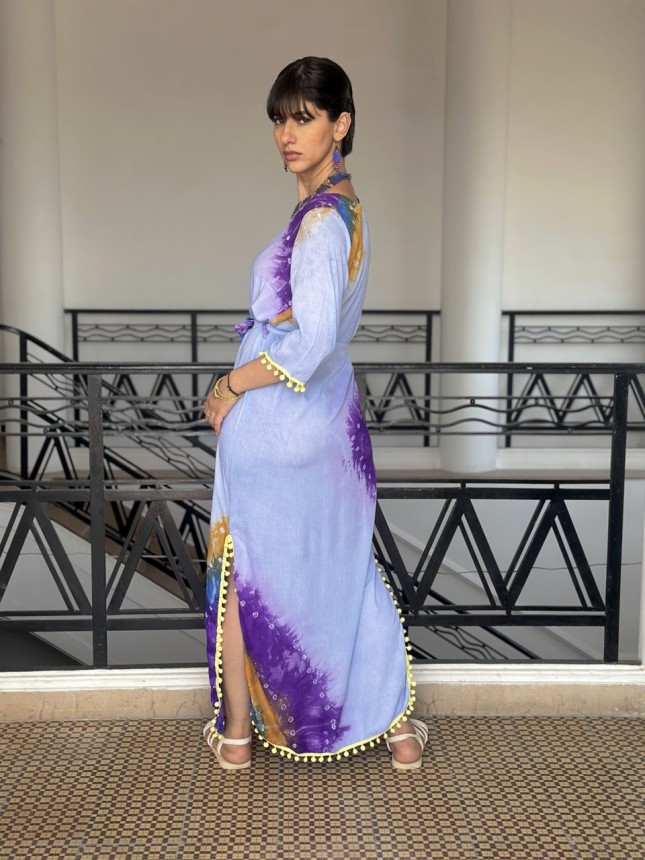 ROBE SOLEA BLEU SHIBORI