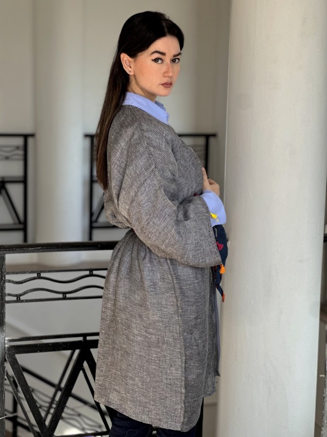 KIMONO AVEC CEINTURE EN WAX SAFARI