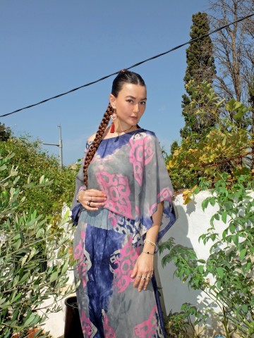 HAUT + SAROUAL  ALGERIEN ROSE GRIS 