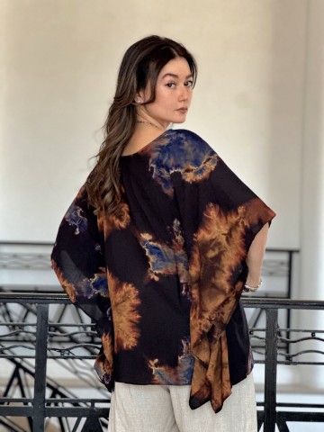 HAUT EN  SHIBORI FLOWER BROWN
