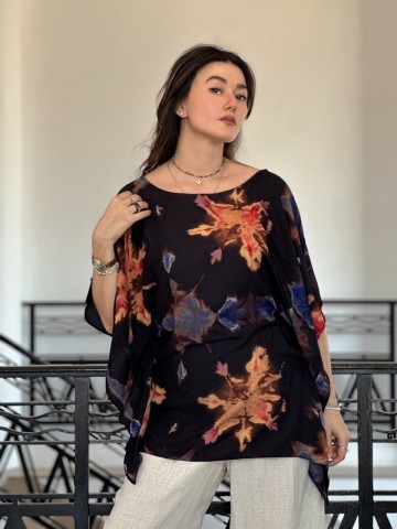 HAUT EN  SHIBORI FLOWER ROJO