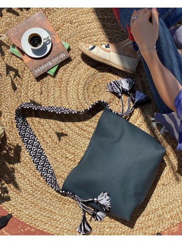 SAC EN CUIR BLEU NUIT 