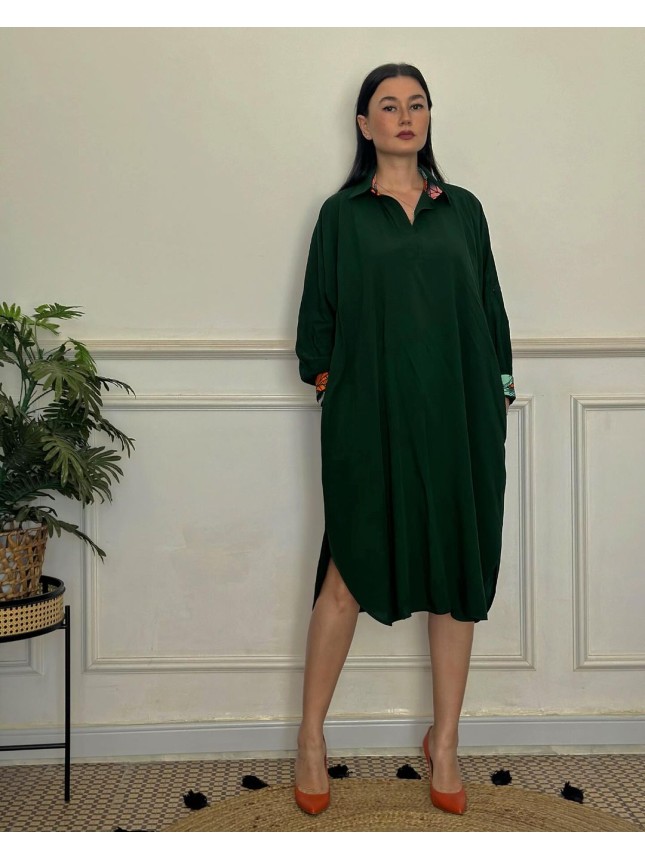 ROBE CHEMISE VERTE