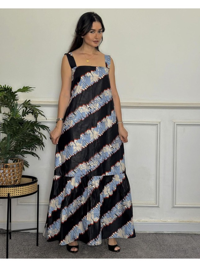 Robe longue avec un motif en WAX.