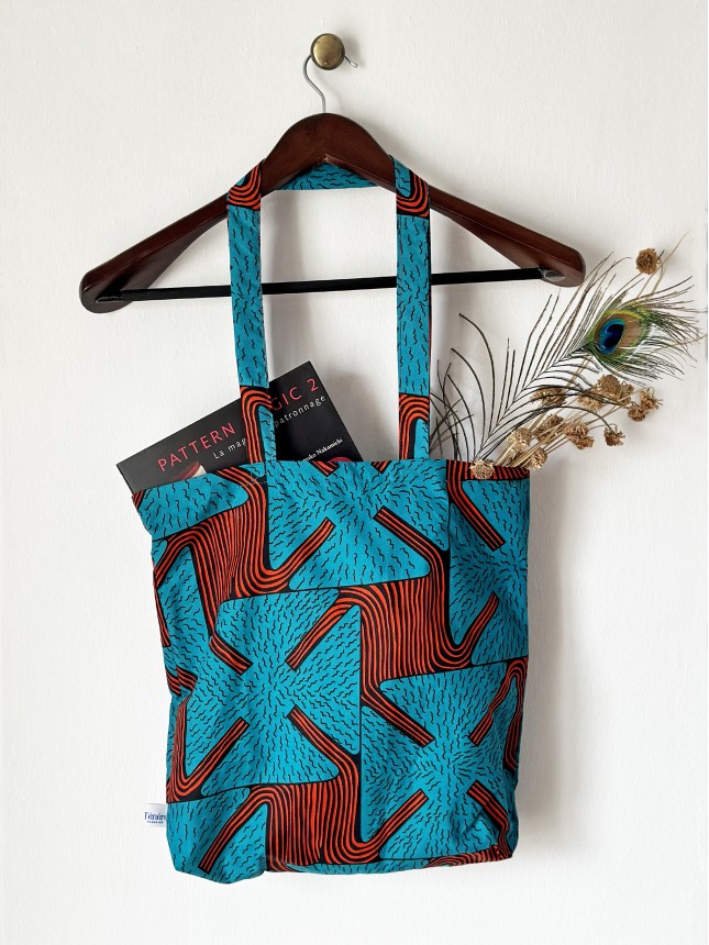 TOT BAG EN WAX BLUE AFRICA 