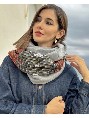 SNOOD RÉVERSIBLE KIGALI  (WAX ET LAINE)