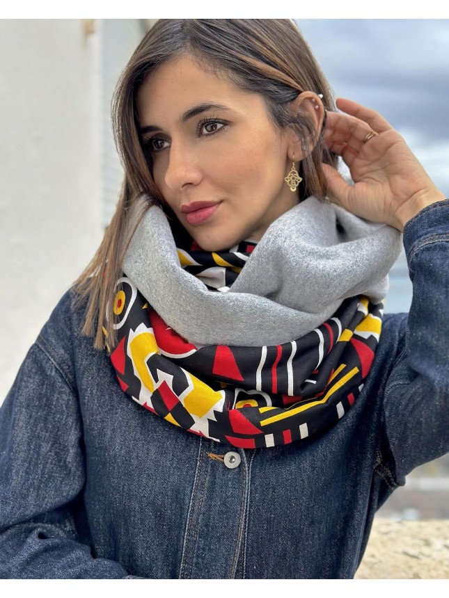 SNOOD RÉVERSIBLE LAGOS  (WAX ET LAINE)