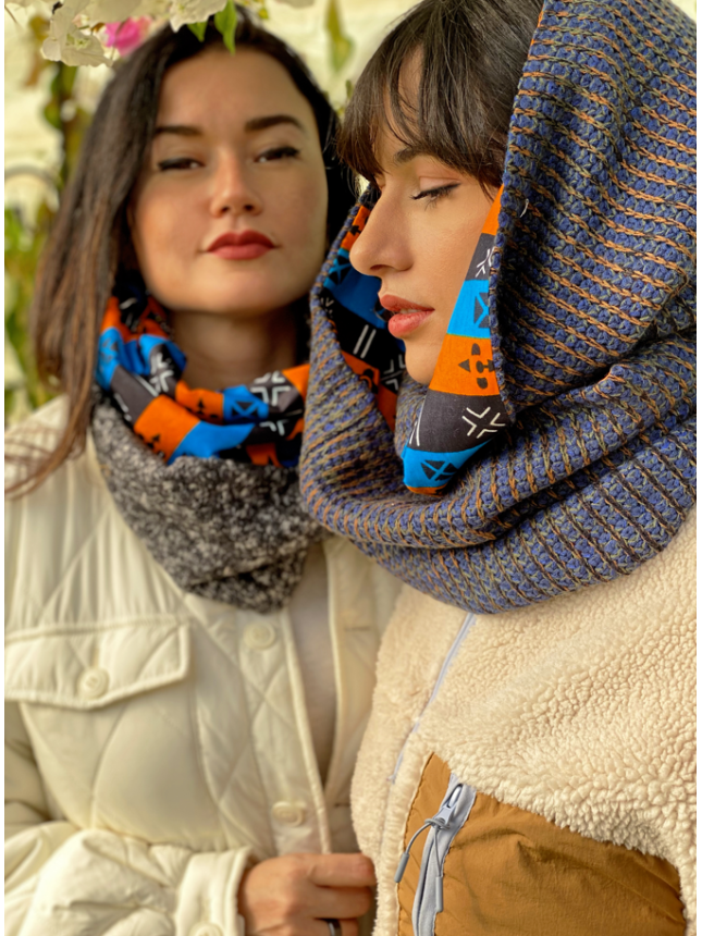 Snood réversible (WAX et Laine)