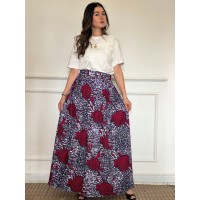 JUPE LONG IMPRIMÉ WAX 18