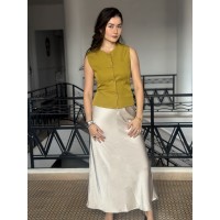 GILET DE TAILLEUR AJUSTÉ JAUNE