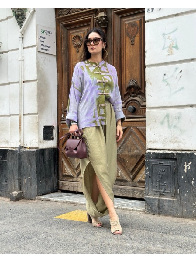 SAROUAL STREET VERT OLIVE  AVEC DÉTAIL EN WAX