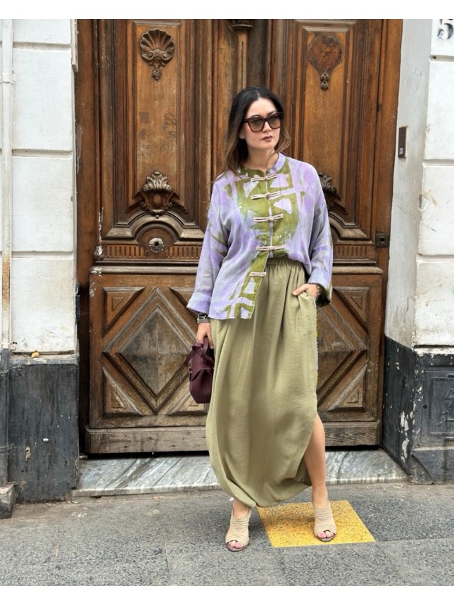 SAROUAL STREET VERT OLIVE  AVEC DÉTAIL EN WAX