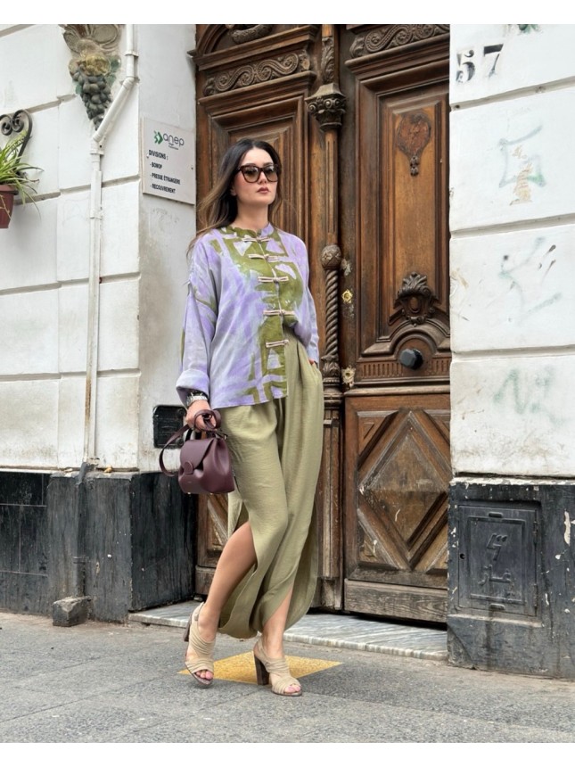 SAROUAL STREET VERT OLIVE  AVEC DÉTAIL EN WAX