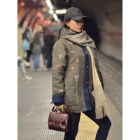 VESTE ETHNIQUE AVEC DÉTAILS EN JEAN OVERSIZE