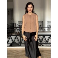 GILET DE TAILLEUR AJUSTÉ  BEIGE