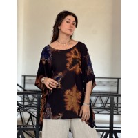 HAUT EN  SHIBORI FLOWER BROWN