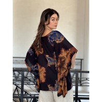 HAUT EN  SHIBORI FLOWER BROWN