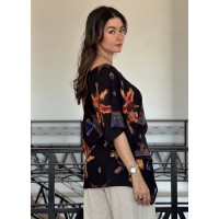 HAUT EN  SHIBORI FLOWER ROJO