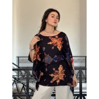 HAUT EN  SHIBORI FLOWER ROJO