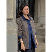 VESTE ETHNIQUE AVEC DÉTAILS EN JEAN OVERSIZE